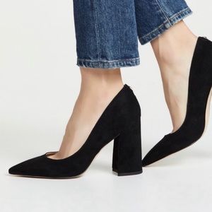Sam Edelman HALTON block heel suede pumps